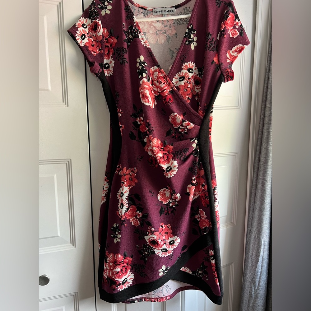 Purple Floral Mini Dress